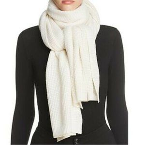EUC Vince Cashmere Blend Thermal Waffle-Pattern Scarf, Cameo
